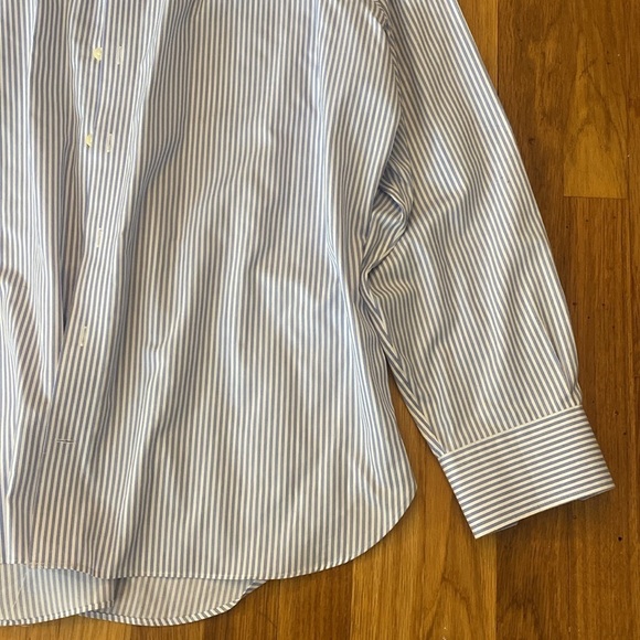 Peter Millar Men’s Blue and White Striped Button Down Shirt Size 17.5 - Picture 3 of 9
